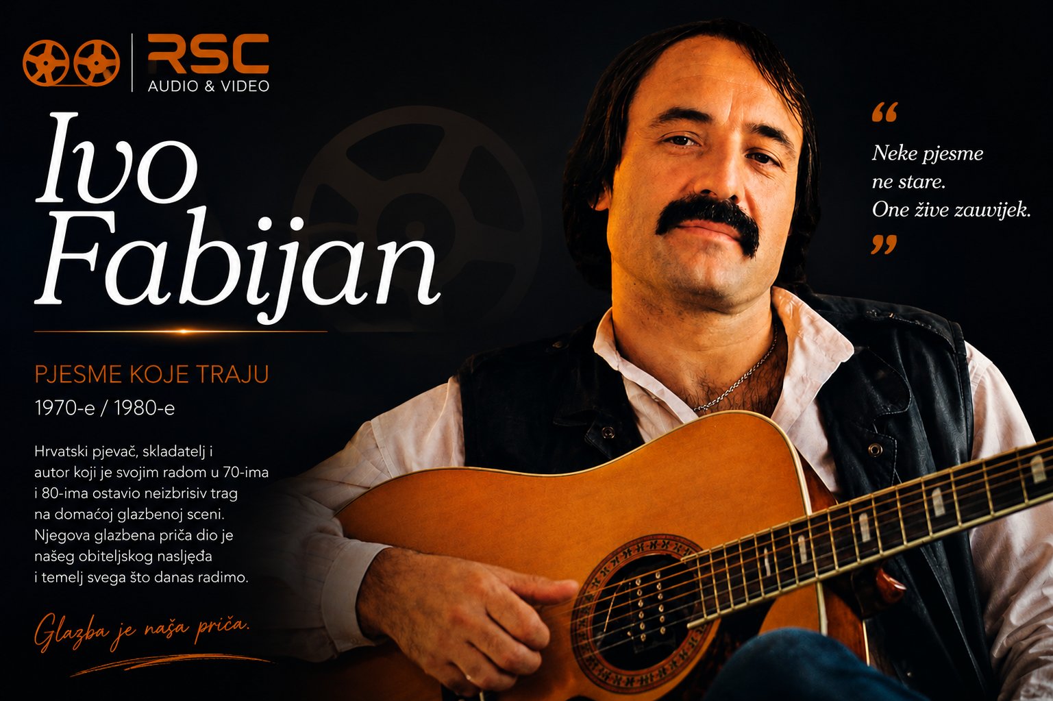 Ivo Fabijan s akustičnom gitarom — RSC Audio posveta: Pjesme koje traju, 1970-e i 1980-e
